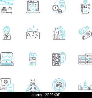 Ensemble d'icônes linéaires du planificateur. Calendrier, Agenda, Calendrier, Taskmaster, Liste des choses à faire, vecteur de ligne d'efficacité et signes de concept. Productivité, temps Illustration de Vecteur