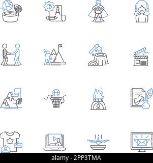Découvrez la collection d'icônes de ligne d'activation. Autonomisation, habilitation, aventure, interaction, connexion, Immersion, vecteur de transformation et linéaire Illustration de Vecteur