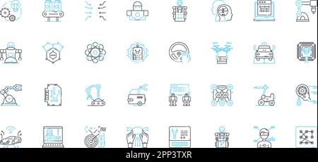 Ensemble d'icônes linéaires de la commande de climatisation. Thermostat, climatisation, chauffage, ventilation, humidité, Isolation, vecteur de ligne à faible consommation d'énergie et concept Illustration de Vecteur