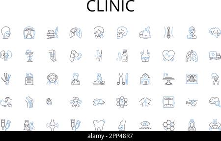 Collection d'icônes de lignes cliniques. Multimètre, oscilloscope, soudage, pinces, tournevis, Foret, vecteur de scie et illustration linéaire. Clé,marteau,lime Illustration de Vecteur