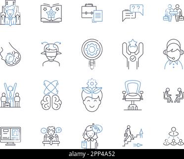 Collection d'icônes de ligne d'image personnelle. Toilettage, style, confiance, charisme, Poise, Apparence, vecteur de réputation et illustration linéaire. Corps Illustration de Vecteur