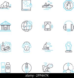 Cérémonies religieuses icônes linéaires ensemble. Baptême, Confirmation, Communion, Eucharistie, confession, Absolution, vecteur de ligne d'onction et signes de concept Illustration de Vecteur