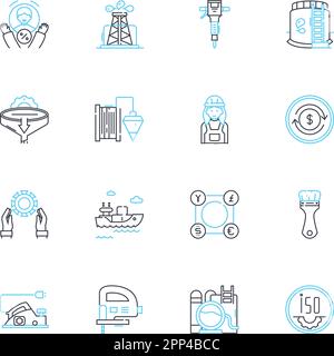 Ensemble d'icônes linéaires de veille stratégique. Aperçus, analyses, rapports, indicateurs, tableaux de bord, Visualisation, vecteur de ligne de données et signes de concept Illustration de Vecteur