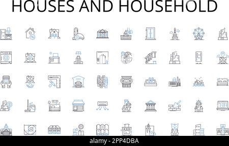 Collection de maisons et de maisons emblématiques. Nanotechnologie, innovation, robotique, Quantum, automatisation, Intelligence artificielle, réalité augmentée Illustration de Vecteur