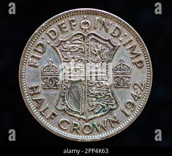 Demi-couronne britannique datant de 1942. Banque D'Images
