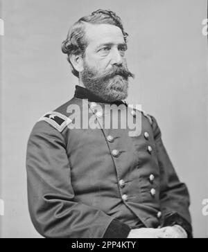 John Milton Brannan par le Mathew Brady Studio. Plaque de verre collodion négatif. Date entre 1860 et 1870. Studio de Mathew Benjamin Brad Banque D'Images