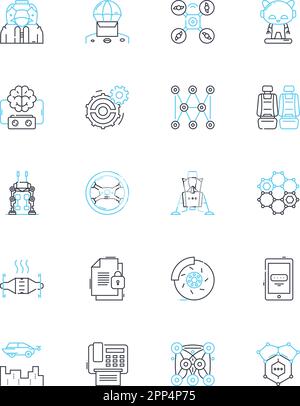 Paiements en ligne - jeu d'icônes linéaires ePayments. Numérique, sécurisé, rapide, pratique, fiable, Panneaux mobiles, de vecteur de ligne instantanée et de concept. Efficace Illustration de Vecteur