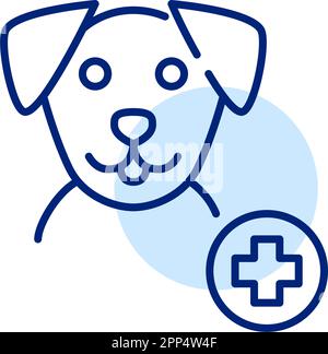 Régime de soins de santé pour chiens. Services médicaux pour animaux de compagnie. Icône de ligne de contour pixel Perfect, modifiable Illustration de Vecteur