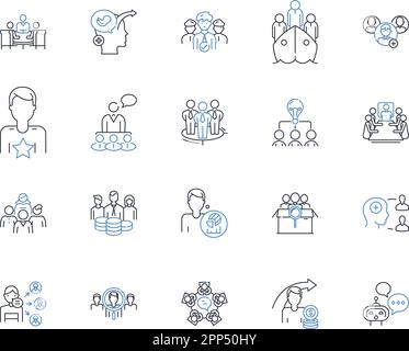 Collection d'icônes de ligne d'unité de régulation. Contrôle, gestion, réglementation, ajustement, supervision, Balance, vecteur de stabilisation et illustration linéaire Illustration de Vecteur