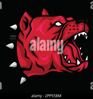 Illustration vectorielle du logo Angry Pitbull Head Illustration de Vecteur