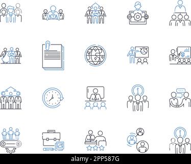 Collection d'icônes de ligne de métier de trading. Actions, Forex, matières premières, à terme, options, Dérivés, vecteur de négociation et illustration linéaire. Investissements Illustration de Vecteur