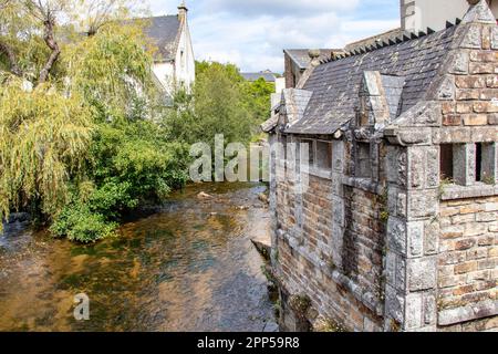 Pont-Aven. La rivière côtière Aven à 'Bois d'Amour' près du centre-ville. Finistère Bretagne Banque D'Images