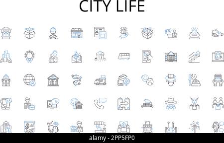 Collection d'icônes City Life Line. Agilité, aventure, athlète, équilibre, cardio, Compétition, vecteur d'endurance et illustration linéaire. Énergie Illustration de Vecteur