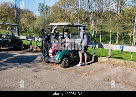 Golf Buggies à louer à Stoke by Nayland Golf Resort, Leavenheath, Colchester, Essex Banque D'Images