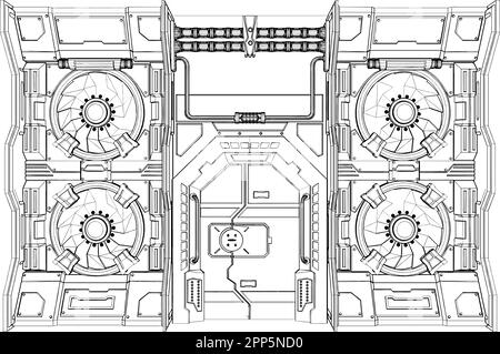 Porte-bunker Armor Vector. Illustration isolée sur fond blanc. Illustration vectorielle d'une porte blindée. Illustration de Vecteur