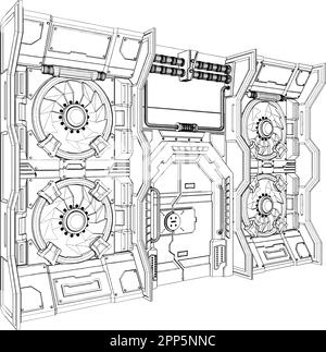 Porte-bunker Armor Vector. Illustration isolée sur fond blanc. Illustration vectorielle d'une porte blindée. Illustration de Vecteur