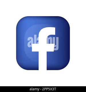 Bologna, Italie - 04222023. 3d icône vecteur facebook pour les médias sociaux. Vecteur EPS10 Illustration de Vecteur