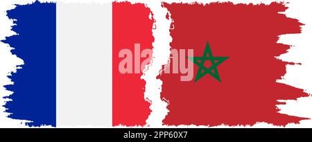 Maroc et France grunge flags connexion, vecteur Illustration de Vecteur