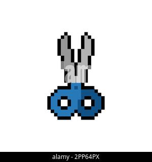 Ciseaux pixel art isolés. Illustration vectorielle Illustration de Vecteur