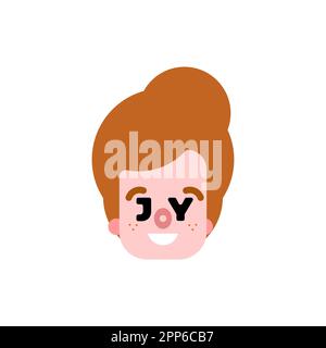 Signe Joy man face. Concept de la vie heureuse. Illustration vectorielle Illustration de Vecteur