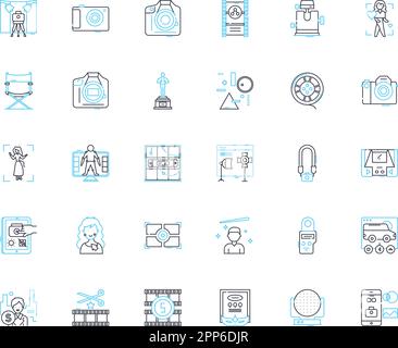 Ensemble d'icônes linéaires de photographie d'entreprise. Entreprise, entrepreneurs, commercial, Marketing, Professionnel, Finance, vecteur de ligne de direction et panneaux de concept Illustration de Vecteur