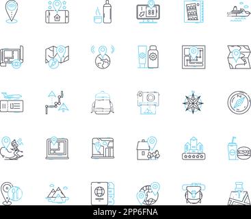 Ensemble d'icônes linéaires de balises d'image. Photographie, artistique, créative, colorée, naturelle, Portrait, vecteur de ligne Paysage et signes conceptuels. Résumé Illustration de Vecteur