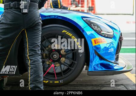 Monza, Italie. 22nd avril 2023. L'Autodrome de Monza, Monza, Italie, 22 avril 2023, Détails de la car GT4 pendant le Fanatec GT World Challenge Europe - Grand Tourisme crédit: Live Media Publishing Group/Alay Live News Banque D'Images