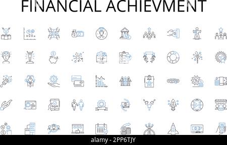 Collection d'icônes de la ligne de réalisation financière. Pare-feu, chiffrement, programmes malveillants, hameçonnage, cybercriminalité, Pirate, vecteur de mots de passe et illustration linéaire Illustration de Vecteur