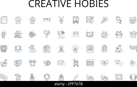 Collection Creative hobies Line Icons. Remises, offres, promotions, économies, bonnes affaires, Packages, coupons, vecteur et illustration linéaire. Offres,ventes Illustration de Vecteur