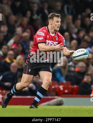Jarrod Evans de Cardiff en action pendant le match de rugby de championnat de rugby de l'Angleterre Ospreys vs Cardiff Rugby au stade de la Principauté, Cardiff, Royaume-Uni, 22nd avril 2023 (photo de Craig Thomas/News Images) Banque D'Images