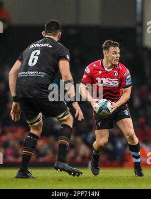 Jarrod Evans de Cardiff en action pendant le match de rugby de championnat de rugby de l'Angleterre Ospreys vs Cardiff Rugby au stade de la Principauté, Cardiff, Royaume-Uni, 22nd avril 2023 (photo de Craig Thomas/News Images) Banque D'Images