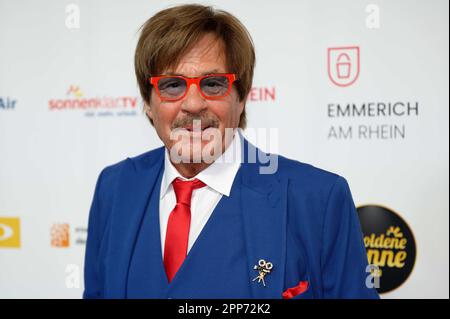 Kalkar, Allemagne. 22nd avril 2023. Le présentateur Jörg Draeger vient au prix du "Golden Sun" 2023 de la chaîne de voyage sonnenklar.TV. Credit: Henning Kaiser/dpa/Alay Live News Banque D'Images