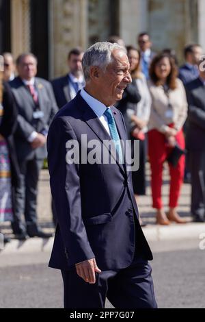 Lisbonne, Portugal. 22nd avril 2023. Marcelo Rebelo de Sousa, Président du Portugal, vu au cours de la première journée de la visite officielle de l'État. Président du Brésil à Lisbonne, Portugal crédit: SOPA Images Limited/Alamy Live News Banque D'Images