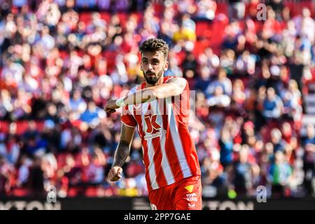 22 avril 2023: ALMERIA, ESPAGNE - AVRIL 22: Alex Centelles de UD Almeria célèbre son but lors du match entre UD Almeria et Athlétique de Bilbao de la Liga Santander sur 22 avril 2023 au stade Powerhouse à Almeria, Espagne. (Credit image: © Samuel Carreño/PX Imagens via ZUMA Press Wire) USAGE ÉDITORIAL SEULEMENT! Non destiné À un usage commercial ! Banque D'Images