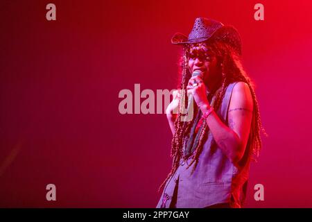Indio, États-Unis. 21st avril 2023. Chanteur Lava la rue (Ava Laurel) pendant le Festival de musique de Coachella à l'Empire Polo Club sur 21 avril 2023, à Indio, Californie (photo par Daniel DeSlover/Sipa USA) crédit: SIPA USA/Alay Live News Banque D'Images