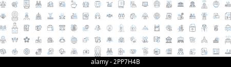 Collection d'icônes de ligne d'investissement de crypto-monnaie. Bitcoin, Ethereum, blockchain, Altcoins, Wallet, Décentralisation, vecteur d'échange et linéaire Illustration de Vecteur