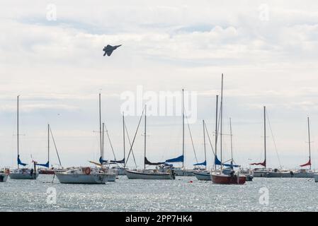 Toronto, ON, Canada – 2 septembre 2017 : les États-Unis Le F-22 Raptor de la Force aérienne se produit lors du salon international de l'aviation canadien de 2017 à Toronto Banque D'Images