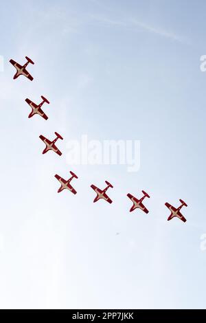 Toronto, ON, Canada – 2 septembre 2017 : les Snowbirds des Forces canadiennes se sont produits lors du salon international de l'aviation du Canada 2021 à Toronto Banque D'Images