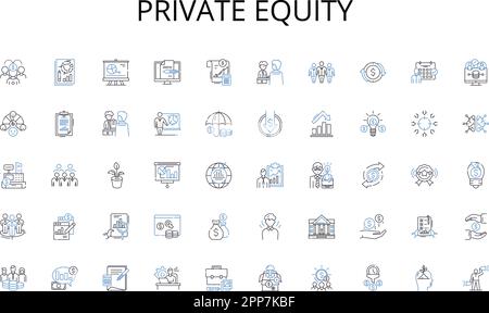 Collection d'icônes de la ligne Private Equity. Ventes, projections, prévisions, prévisions, anticipation, Estimations, vecteur d'analyse et illustration linéaire Illustration de Vecteur