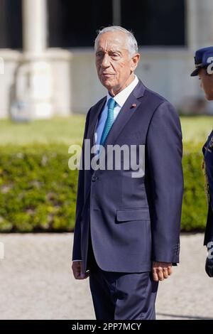 Lisbonne, Portugal. 22nd avril 2023. Marcelo Rebelo de Sousa, Président du Portugal, vu au cours de la première journée de la visite officielle de l'État. Président du Brésil à Lisbonne, Portugal (photo de Bruno de Carvalho/SOPA Images/Sipa USA) Credit: SIPA USA/Alay Live News Banque D'Images