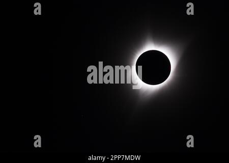 États-Unis, Wyoming, 21 août 2017. L'éclipse solaire totale révèle la couronne du soleil. Banque D'Images