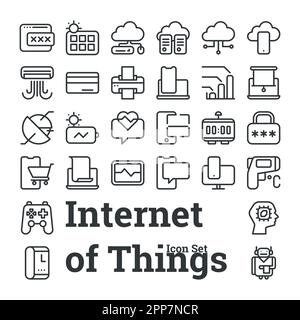 Connectivité intelligente : icônes de l'Internet des objets Illustration de Vecteur