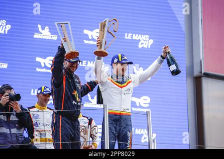 16 GERBI Julien (spa), HENRION Gillian (fra), Team Virage, Ligier JS P320 - Nissan, portrait podium lors de la ronde 1st de la coupe Michelin le Mans 2023 sur le circuit de Barcelone-Catalunya de 21 avril à 23, 2023 à Montmelo, Espagne - photo: Xavi Bonilla/DPPI/LiveMedia Banque D'Images