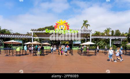 L'entrée du zoo de San Diego. Banque D'Images