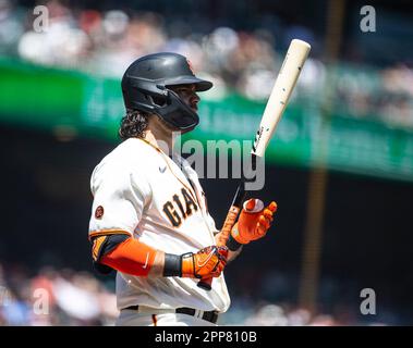 San Francisco, États-Unis. 22 avril 2023 San Francisco CA, États-Unis San Francisco shortstop Brandon Crawford (35) à la batte pendant le match MLB entre les mets de New York et les Giants de San Francisco à Oracle Park San Francisco Calif. Thurman James/CSM crédit: CAL Sport Media/Alay Live News Banque D'Images