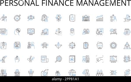 Collection d'icônes de ligne de gestion financière personnelle. Confiance, fiabilité, confiance, garantie, certitude, Sécurité, vecteur de paix et illustration linéaire Illustration de Vecteur