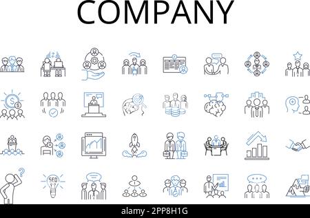 Collection d'icônes de ligne d'entreprise. Entreprise, Société, Partenariat, entreprise, entreprise, Organisation, vecteur d'établissement et illustration linéaire Illustration de Vecteur