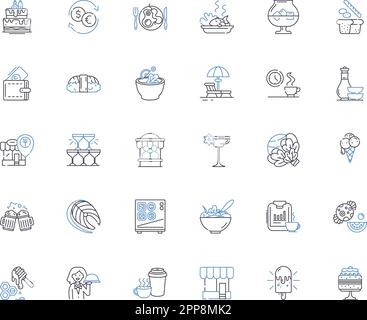 Collection d'icônes de la ligne d'administration Bistro. Gestion, coordination, Organisation, planification, budgétisation, Supervision, vecteur de dotation et linéaire Illustration de Vecteur