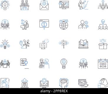 Collection d'icônes de ligne de stratégie d'investissement. Diversification, répartition des actifs, gestion des risques, à long terme, portefeuille, Croissance, vecteur de valeur et linéaire Illustration de Vecteur