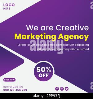 Creative Marketing Agency Post Design, social Post Design, Flyer Design Illustration de Vecteur